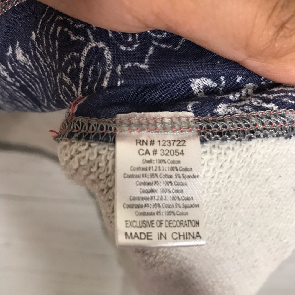 One September Gray Blue Patchwork Aztec Sweater - Picture 5 of 6